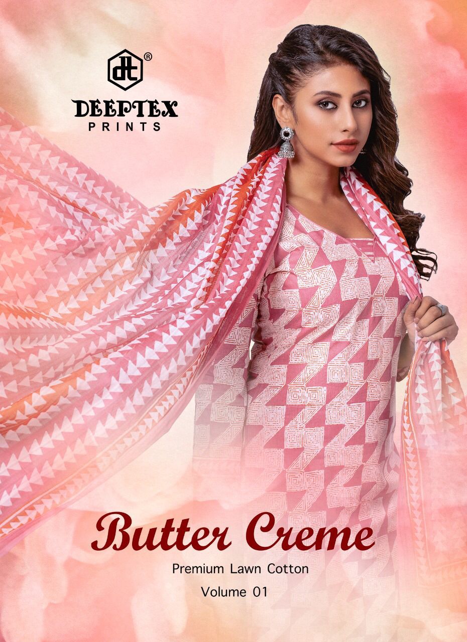 Butter Creme By Deeptex Print Cotton Suit Dealer And Exporter Surat Gujarat