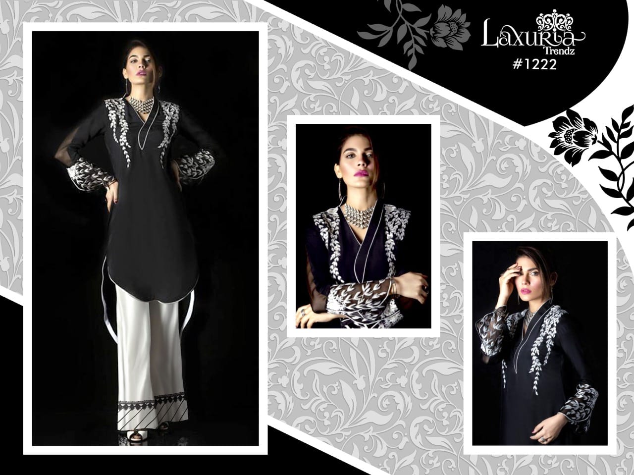 Laxuria Trendz D No 1222 Designer Pakistani Style Heavy Velvet Top Bottom Single Available Wholesale...