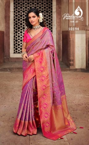 Royal New Catalog Vrindavan Vol 27 Series 10181 To 10195 Designer Saree Wholesale Suppliers In Surat