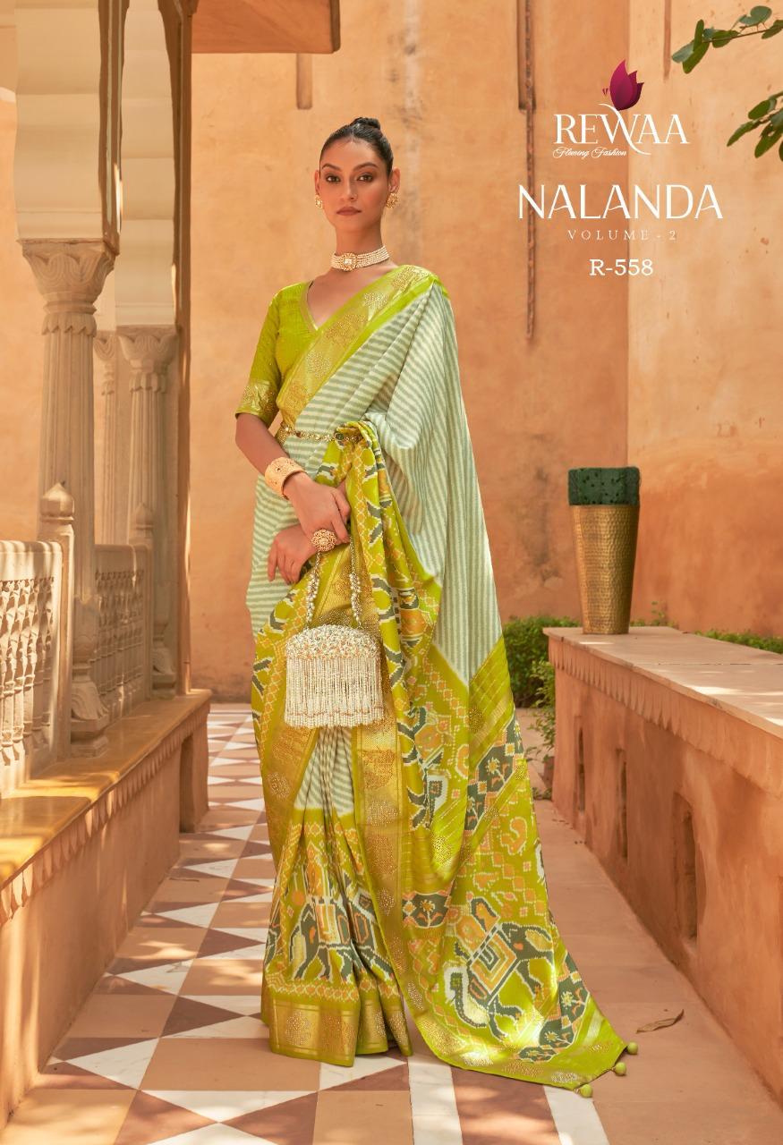 Nalanda Vol 2 Series 557 To 565 By Rewaa Designer Patola Saree Single And Set Stockiest And Supplier...
