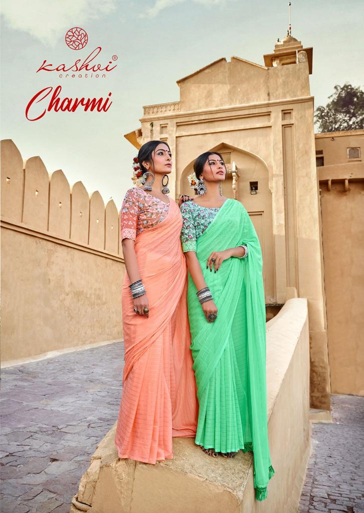 Charmi By Kashvi Creation Designer Fancy Saree Wholesale Suppliers And Dealer From India