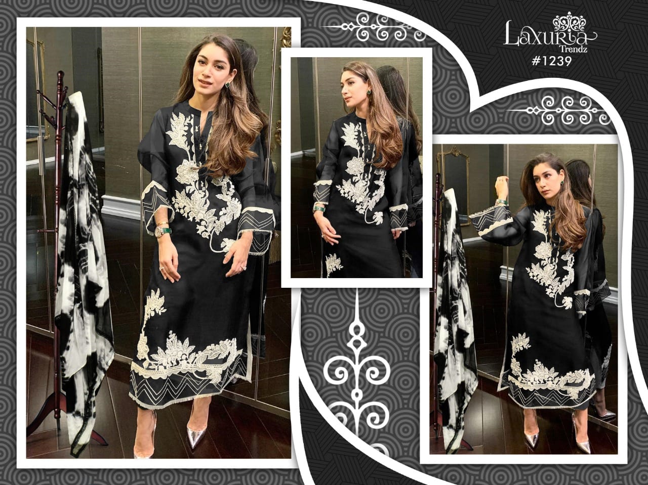 Laxuria Trendz D No 1239 Single Design Top Bottom With Dupatta Pakistani Collection Dealer From Indi...