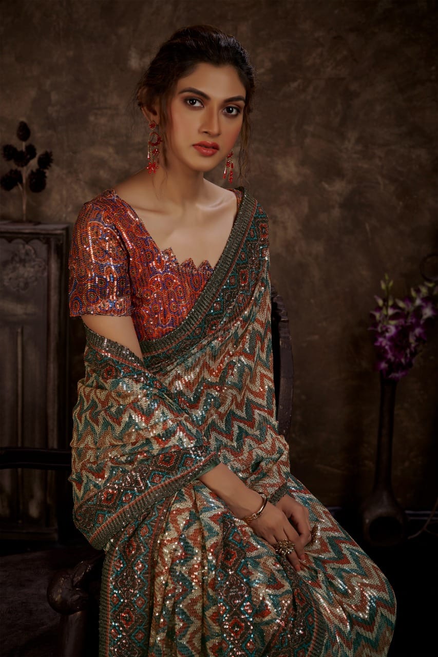 Amoha New Launch Series Dps 1 To Dps 24 Nx Digital Print With Sequence Saree Single And Set Stockies...