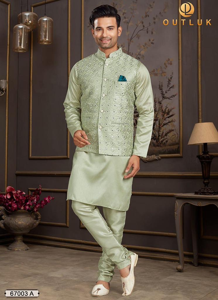 Outluk Vol 67 A New Exclusive Wear Kurta Pajama With Jacket Latest Collection