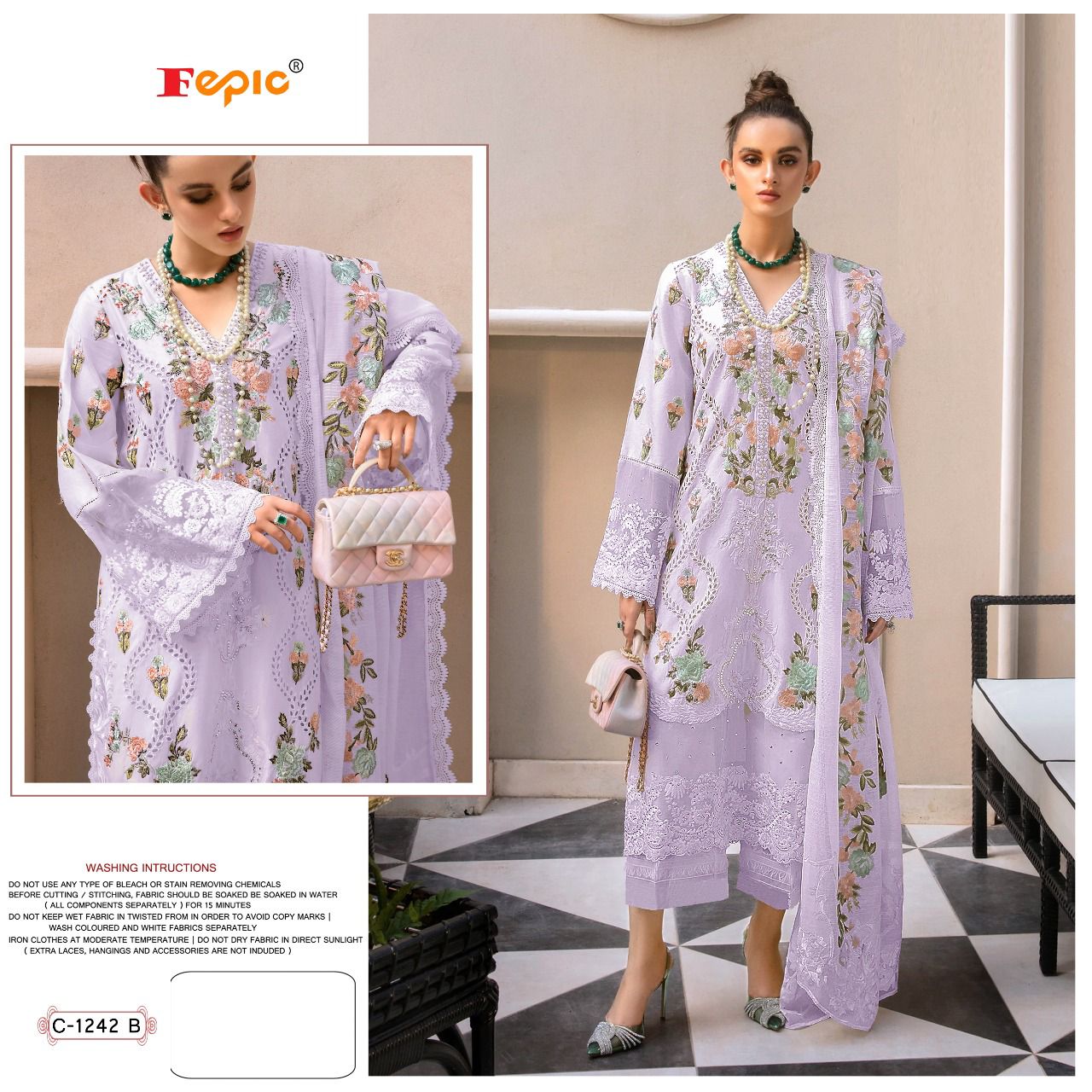 Rosemeen C 1242 By Fepic Georgette Pakistani Suit