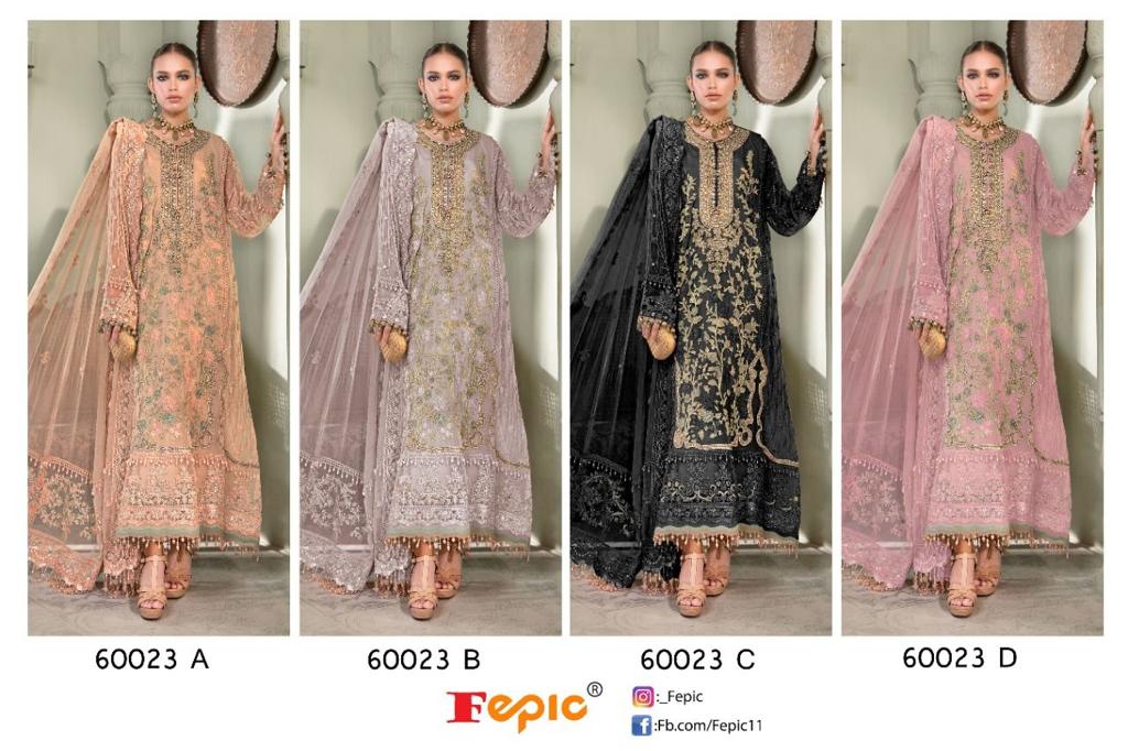 Rosemeen D No 60023 By Fepic Designer Georgette Suit