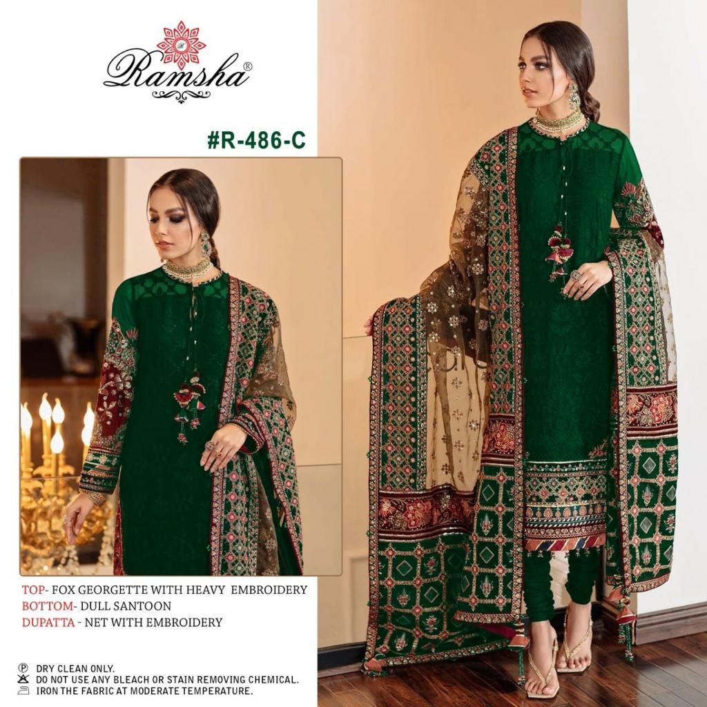 Ramsha R 486 Georgette Suit Pakistani Collection