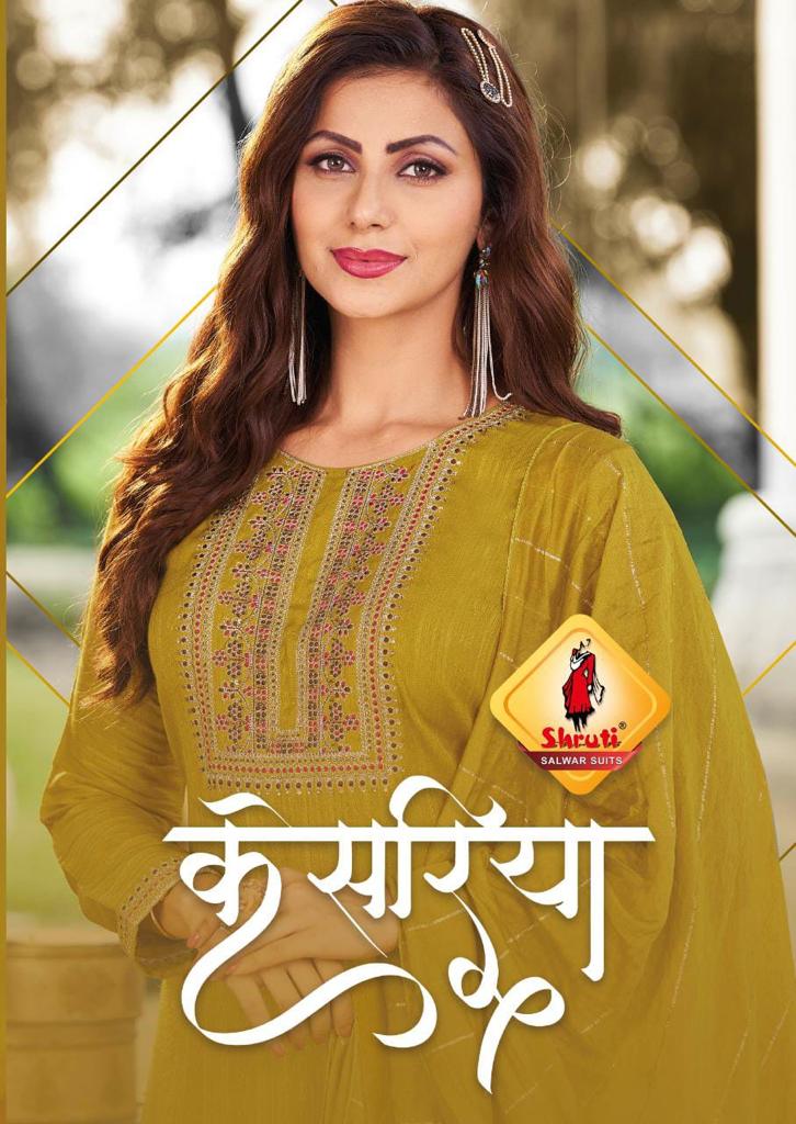 Kesariya By Shruti Kurti With Pant And Dupatta Wholesaler Supplier From Surat