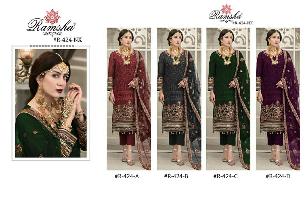 R 424 By Ramsha Georgette Suit Pakistani Collection Single And Set Stockiest And Supplier From Surat