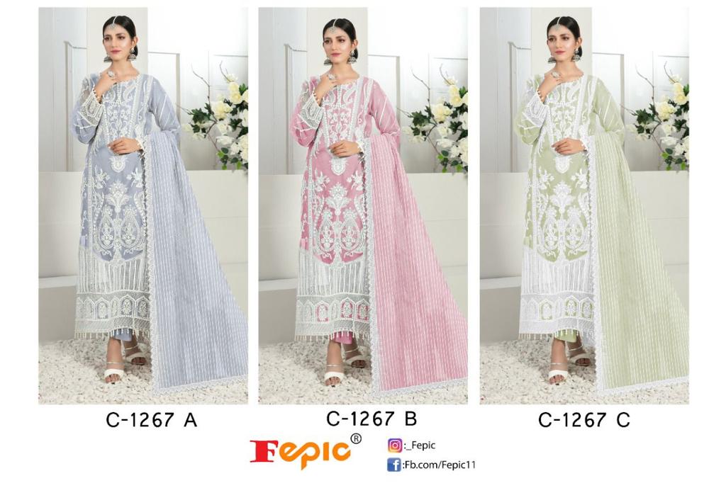 Rosemeen C 1267 By Fepic Designer Organza Embroidered Handwork Pakistani Collection Single And Set S...