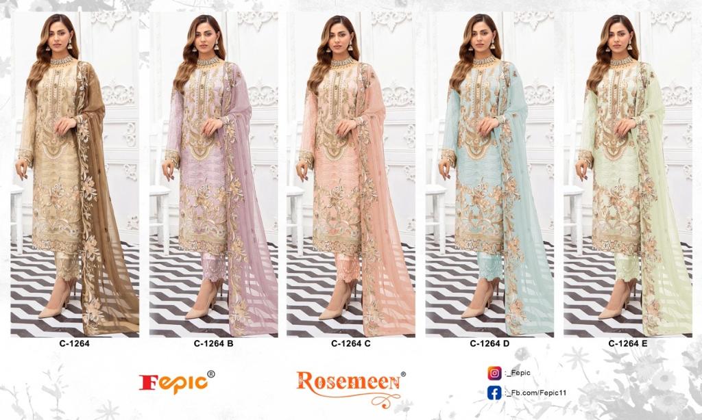 Rosemeen C 1264 By Fepic Designer Georgette Suit Pakistani Collection Wholesaler Supplier From Surat