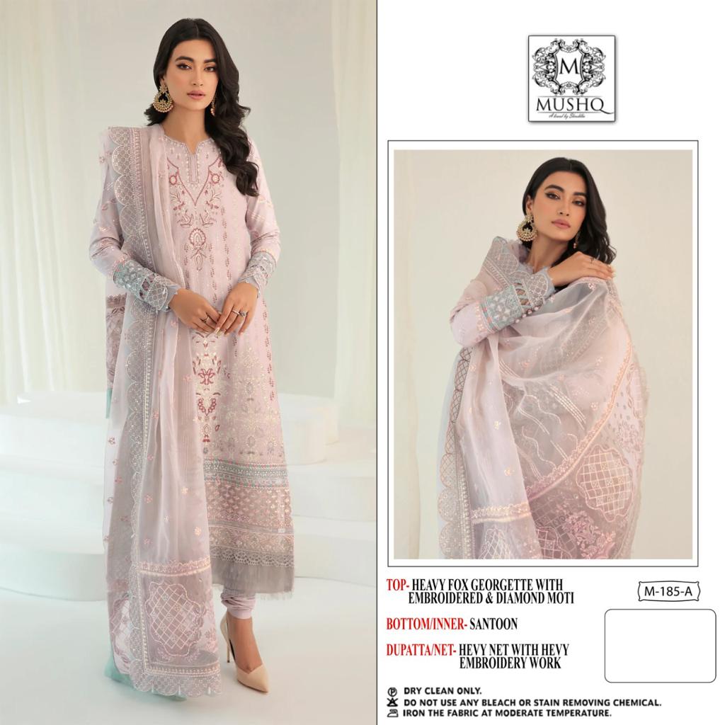 M 185 By Mushq By Shraddha Georgette Pakistani Suits
