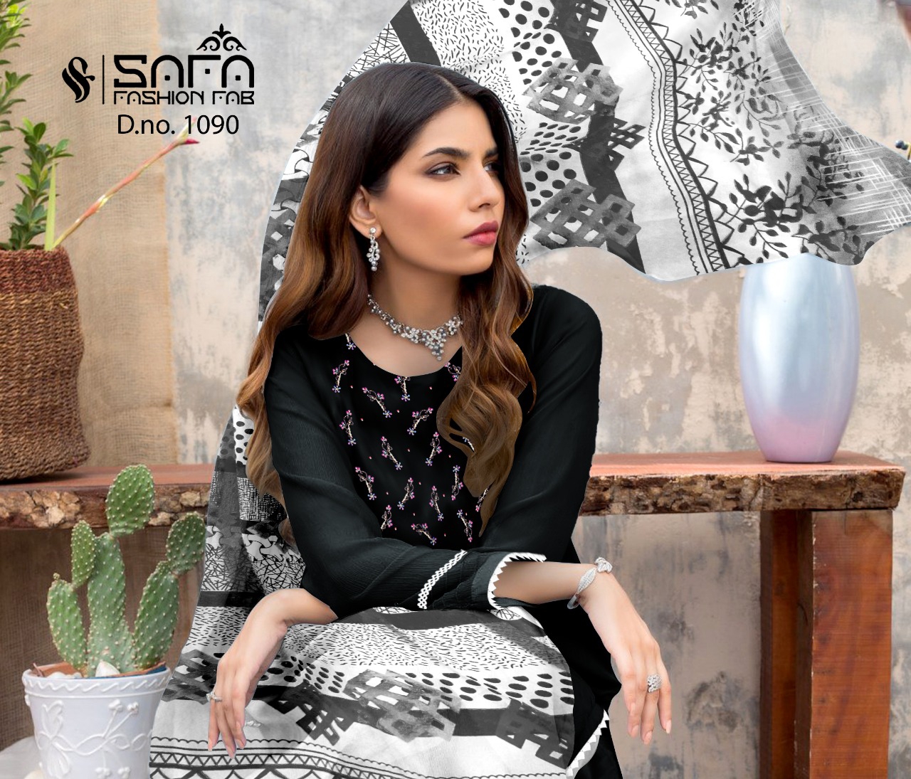 Safa Fashion Fab D No 1090 Laxury Pret Formal Wear Collection Top Bottom Duppata