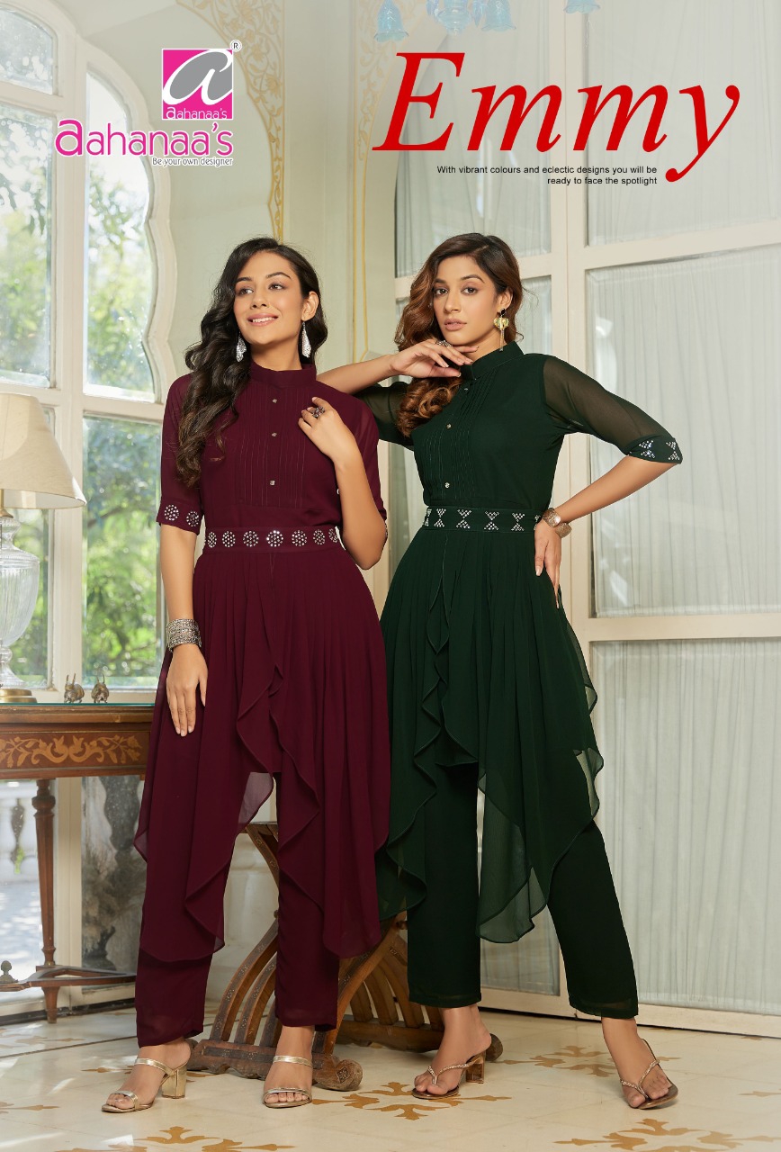 Emmy By Aahanaas New Fancy Look Party Wear Kurti Pant