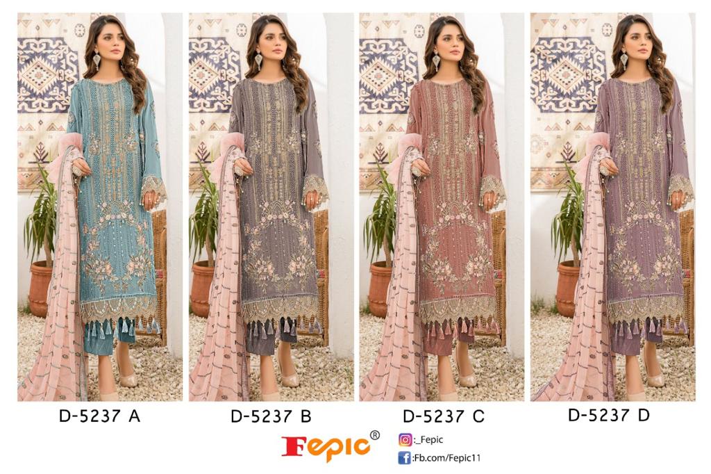 Rosemeen D No D 5237 By Fepic Georgette Embedded With Real Work Pakistani Suits