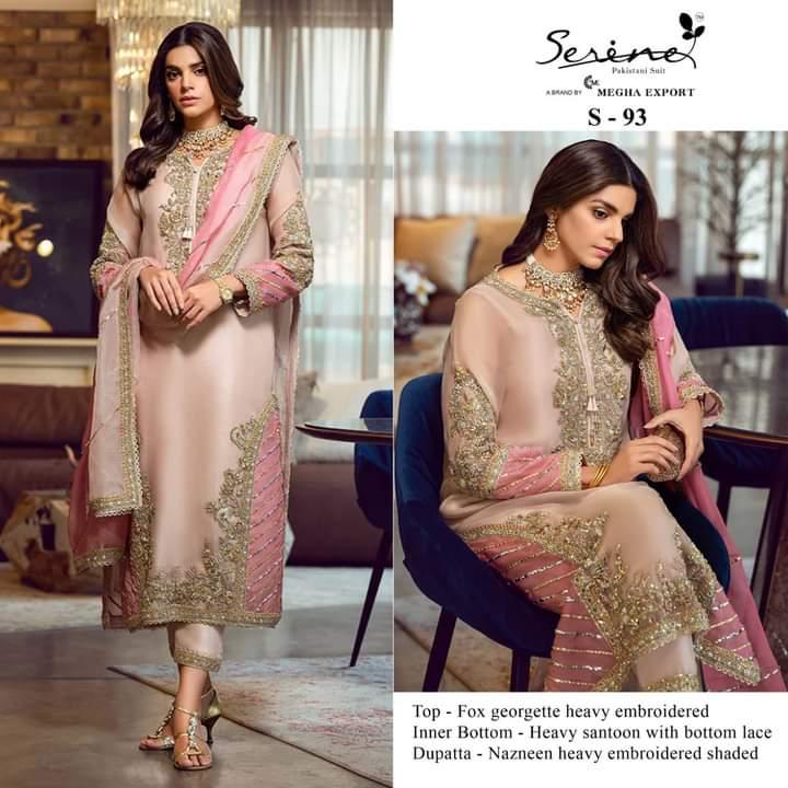 S 93 By Serine Designer Pakistani Georgette Suit Single Design
