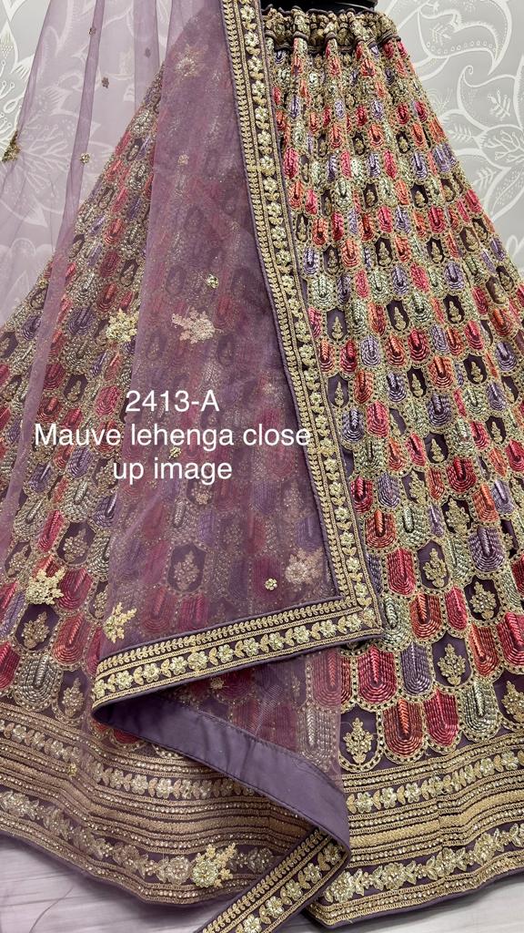 Heavy Multi Thread 2413 Matching Embroidery Bridal New Lehenga Choli