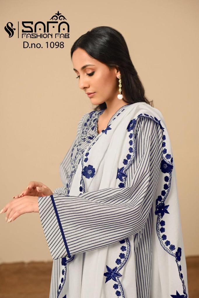 Safa Fashion Fab D No 1098 Top Bottom Duppata Formal Wear Collection