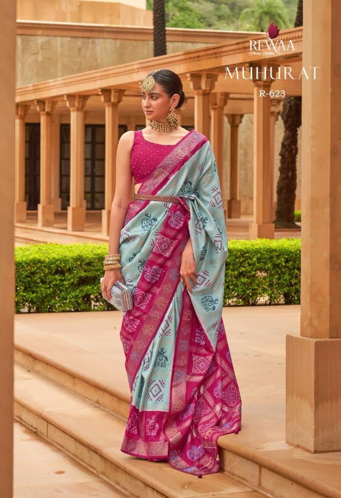Muhurat Series R615 To R623 By Rewaa Patola Silk Saree