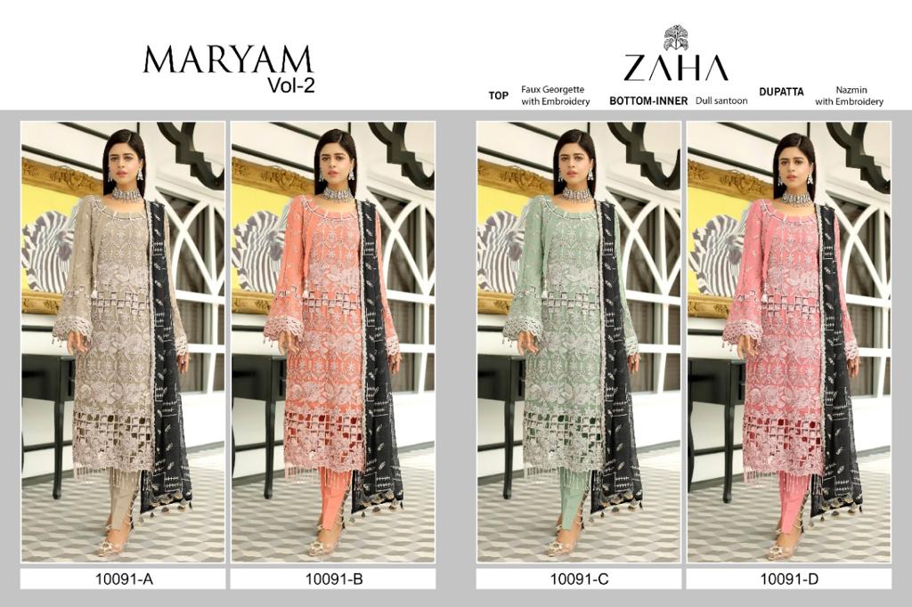 Maryam Vol 2 D No 10091 A B C D Colours By Zaha