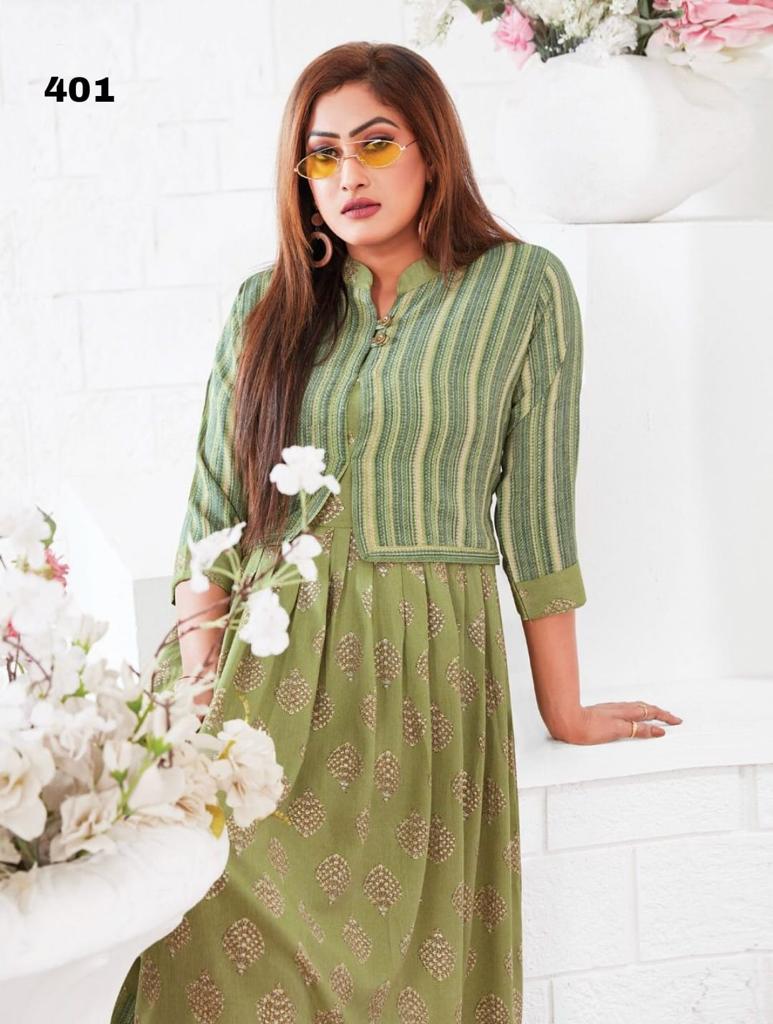 Rihan Flair With Separate Jacket Style Pattern Single Avilable Wholesaler Surat