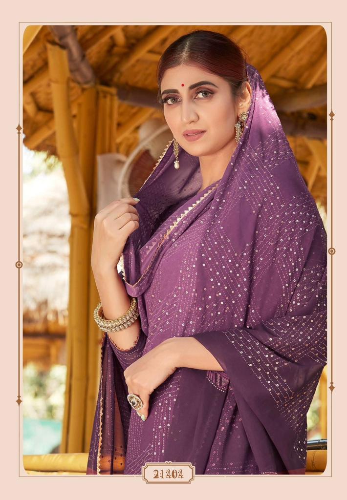 Sanskar Georgette With Gold Foil Print Fancy Saree Collection