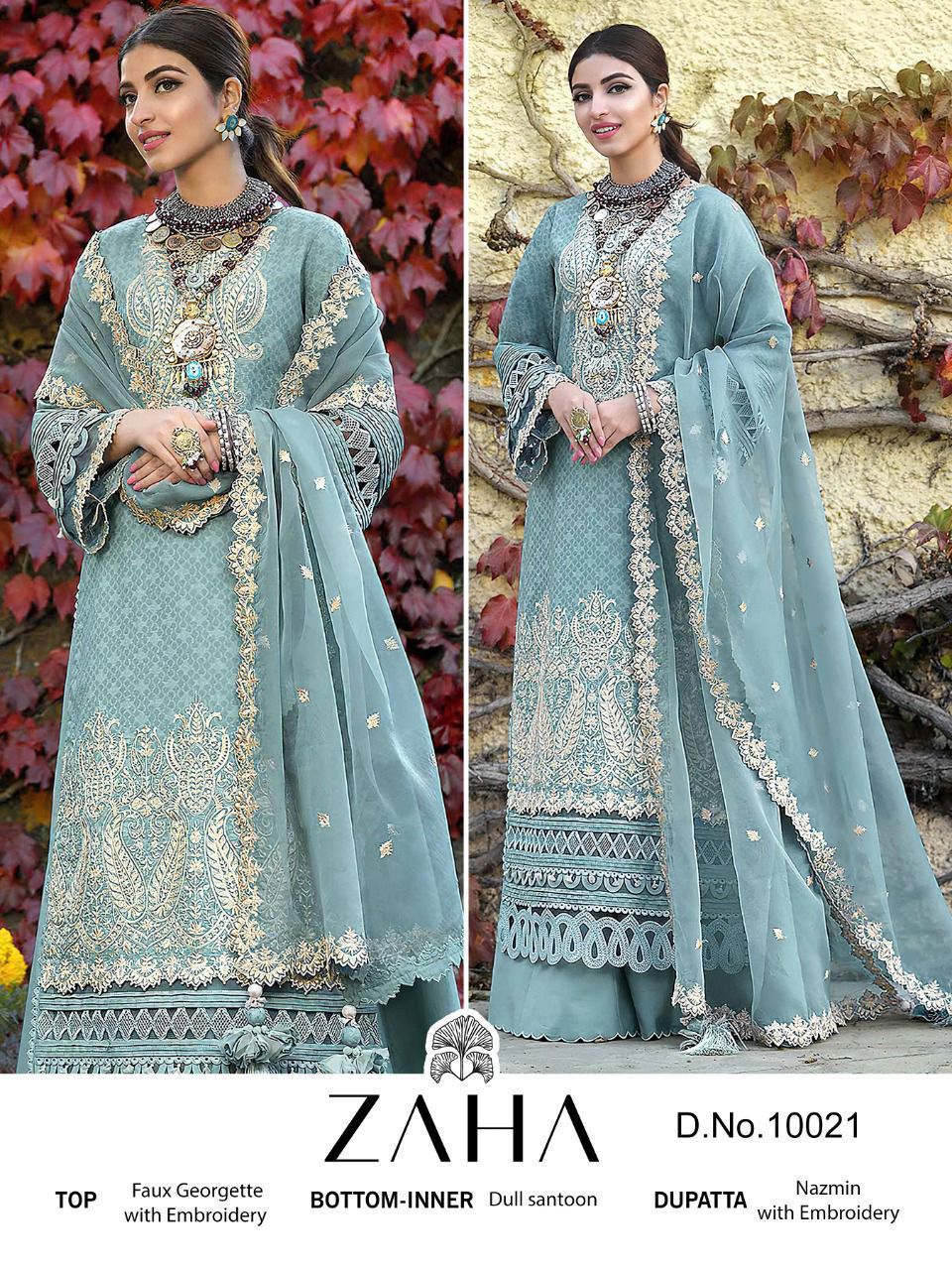 Zaha D No 10021 Pakistani Suits