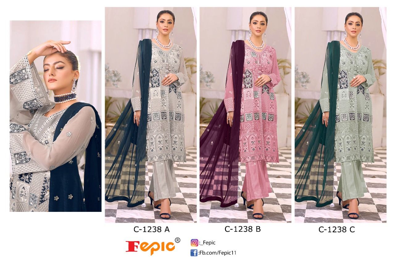 Rosemeen D No C 1238 By Fepic Georgette Pakistani Suits