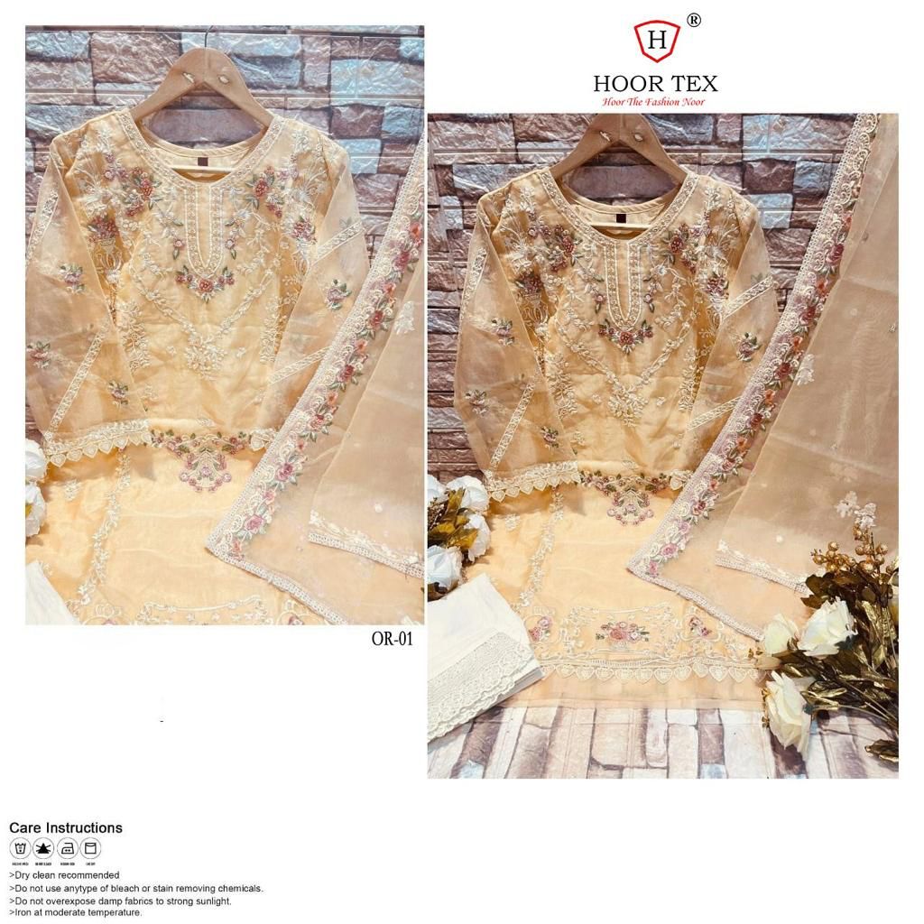 Or 1 By Hoor Tex Heavy Organza Pakistani Suits