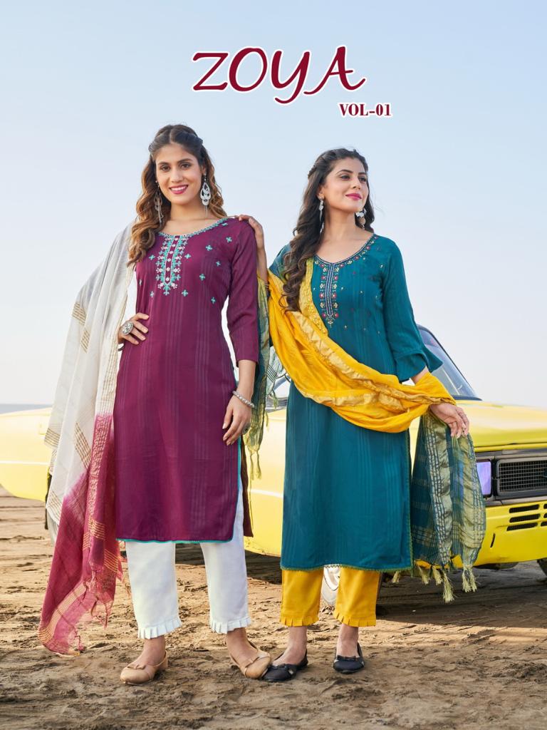 Zoya Fancy Kurti Pant With Dupatta Concept