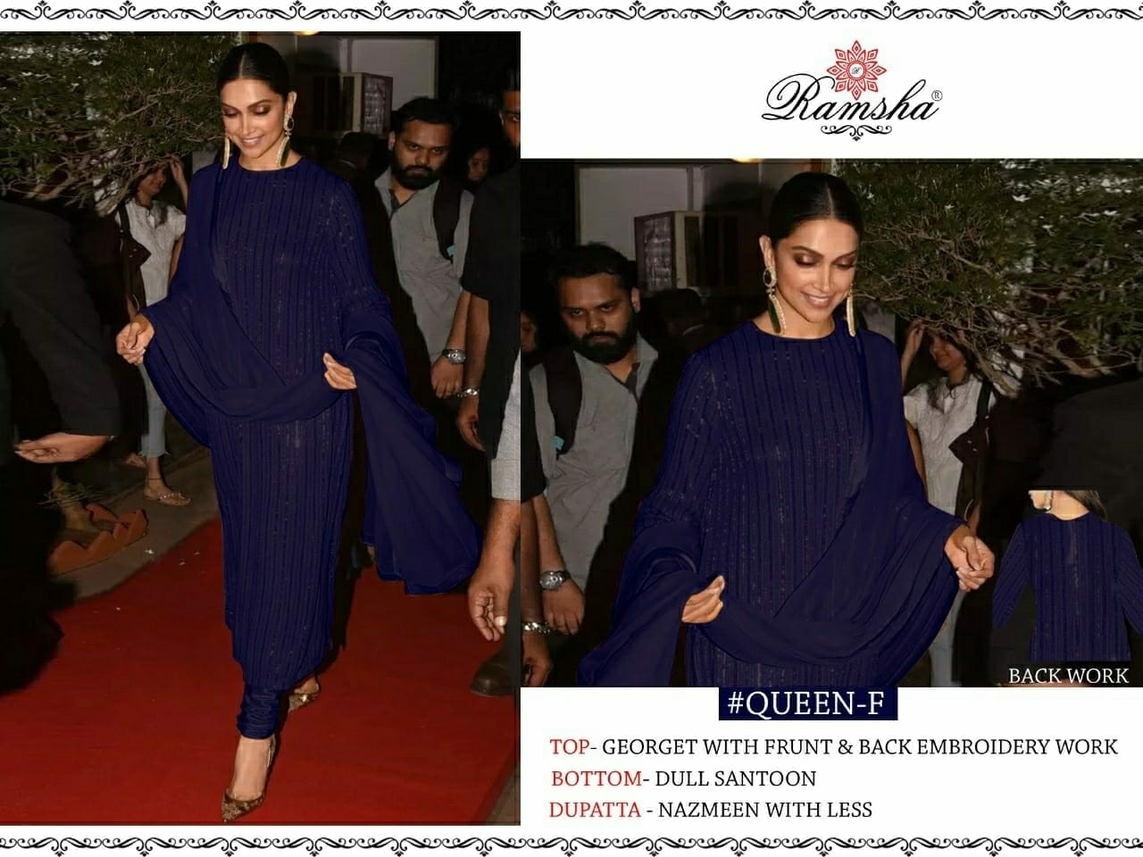 Queen By Ramsha Georgette Pakistani Suits