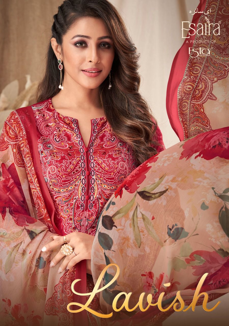 Lavish By Esta Esaira Designer Cotton Satin Suit