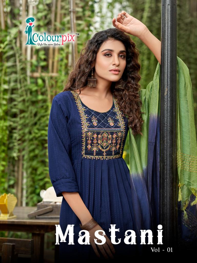 Mastani Vol 1 By Colourpix Kurti Pant With Dupatta Concept Single Avilable