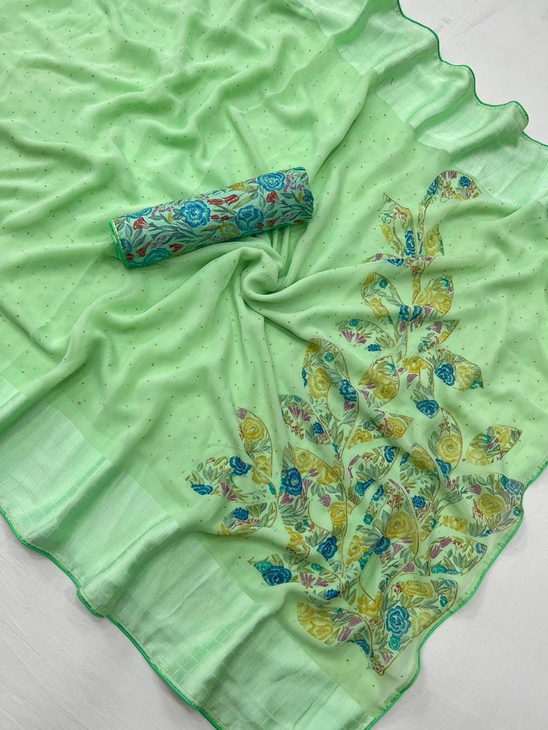 Rangoli By Kashvi Creation Georgette Fancy Saree Single And Set Stockiest Supplier From Surat