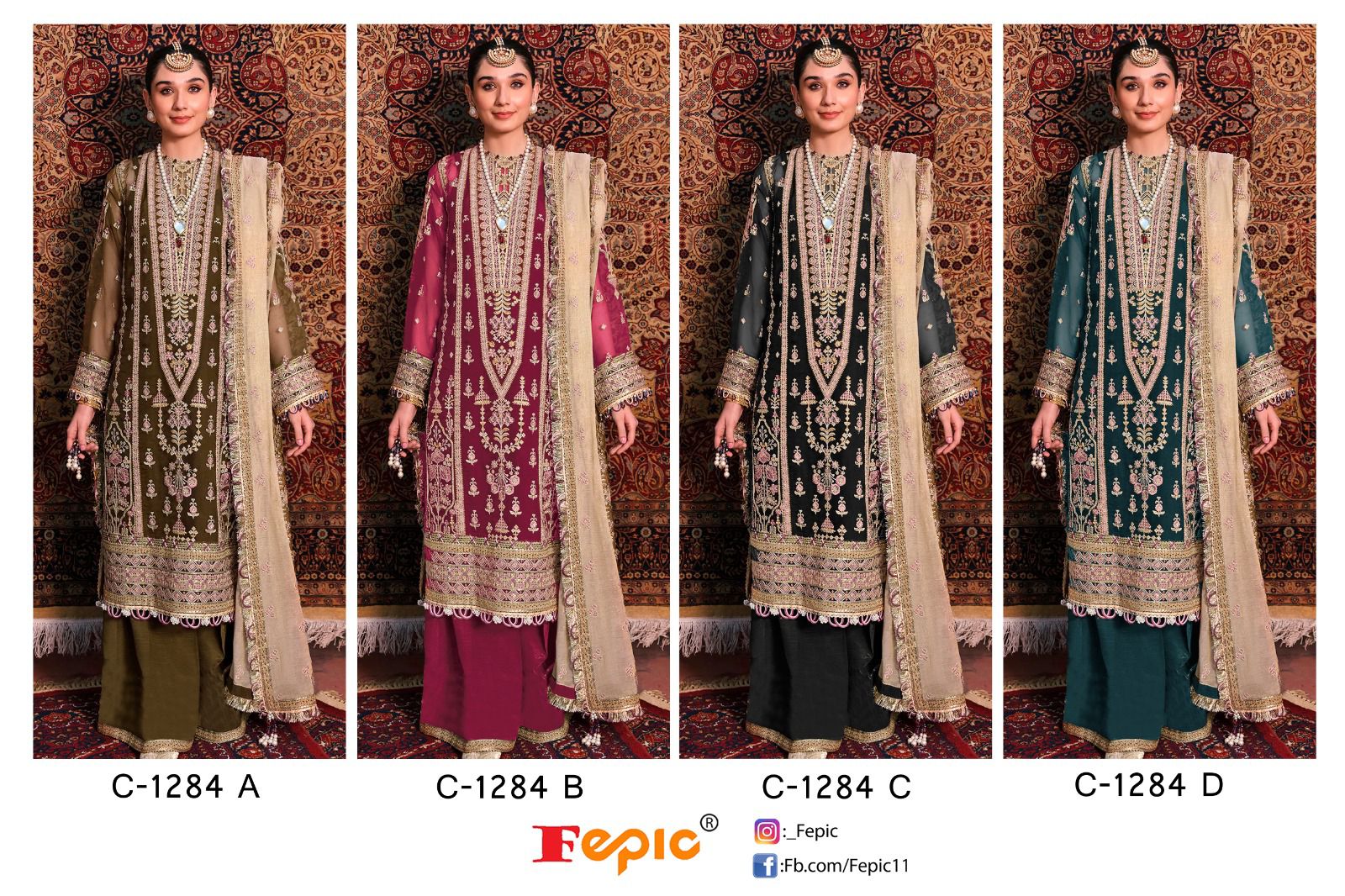 Rosemeen C 1284 By Fepic Designer Organza Embroidered Pakistani Collection