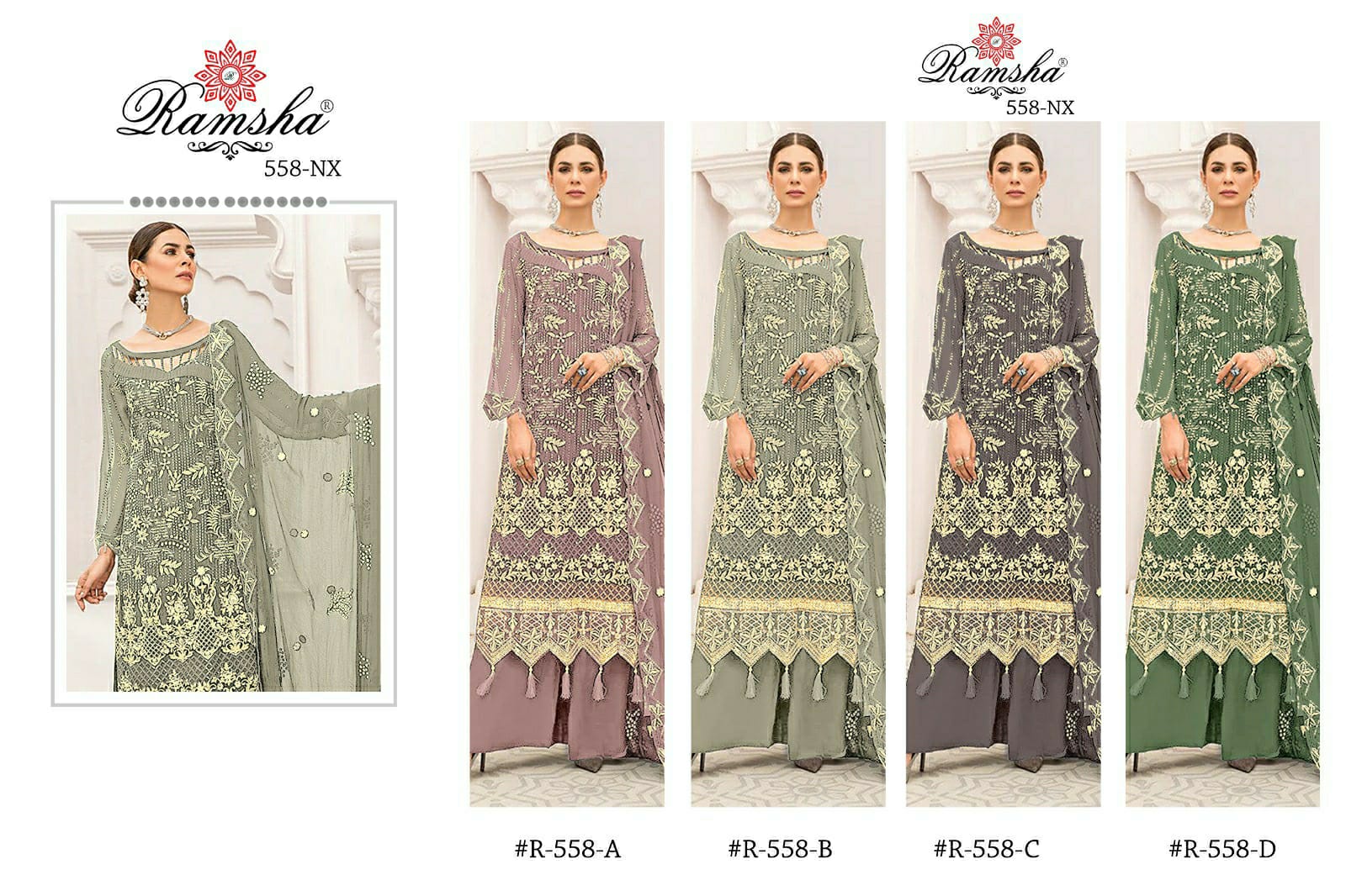 R 558 Nx By Ramsha Georgette Pakistani Suits