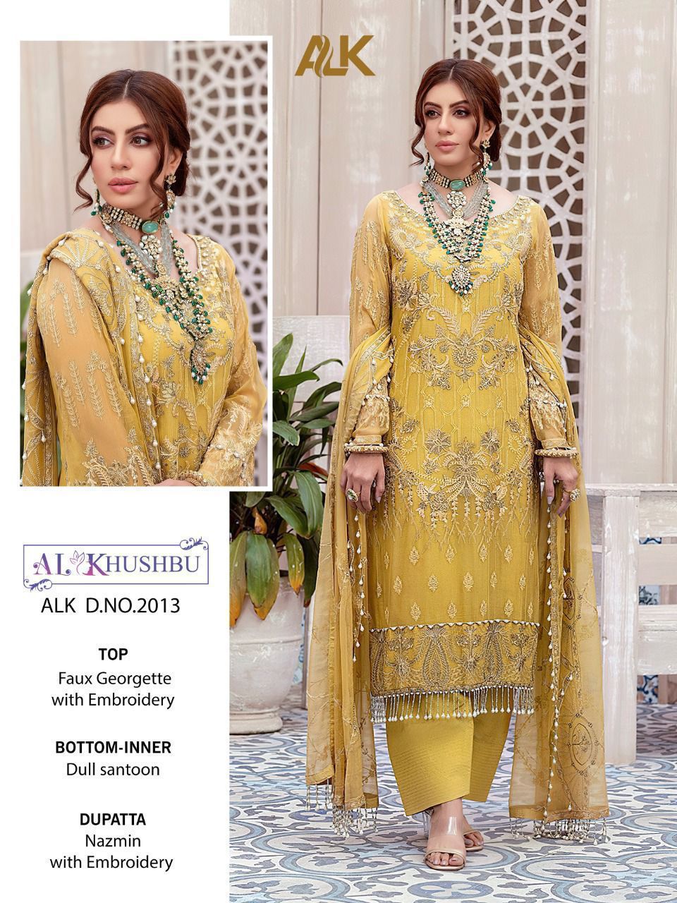 Alk D No 2013 By Al Khushbu Georgette Pakistani Concept