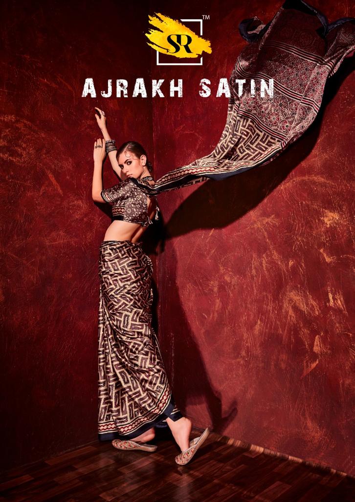 Ajrakh Satin By Sr Sarees