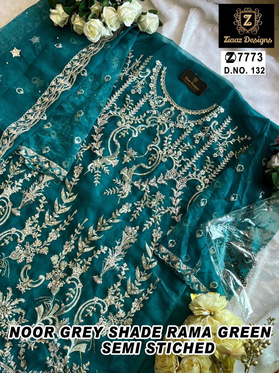 Noor Grey Colour 133  132 Ziaaz Designs