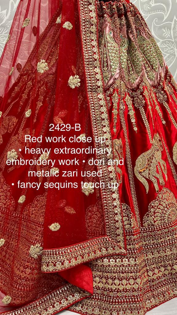 Sabyasachi Inspired Extraordinary Code 2429 Art Of Work And Detailed Embroidery On Bridal Lehengacho...