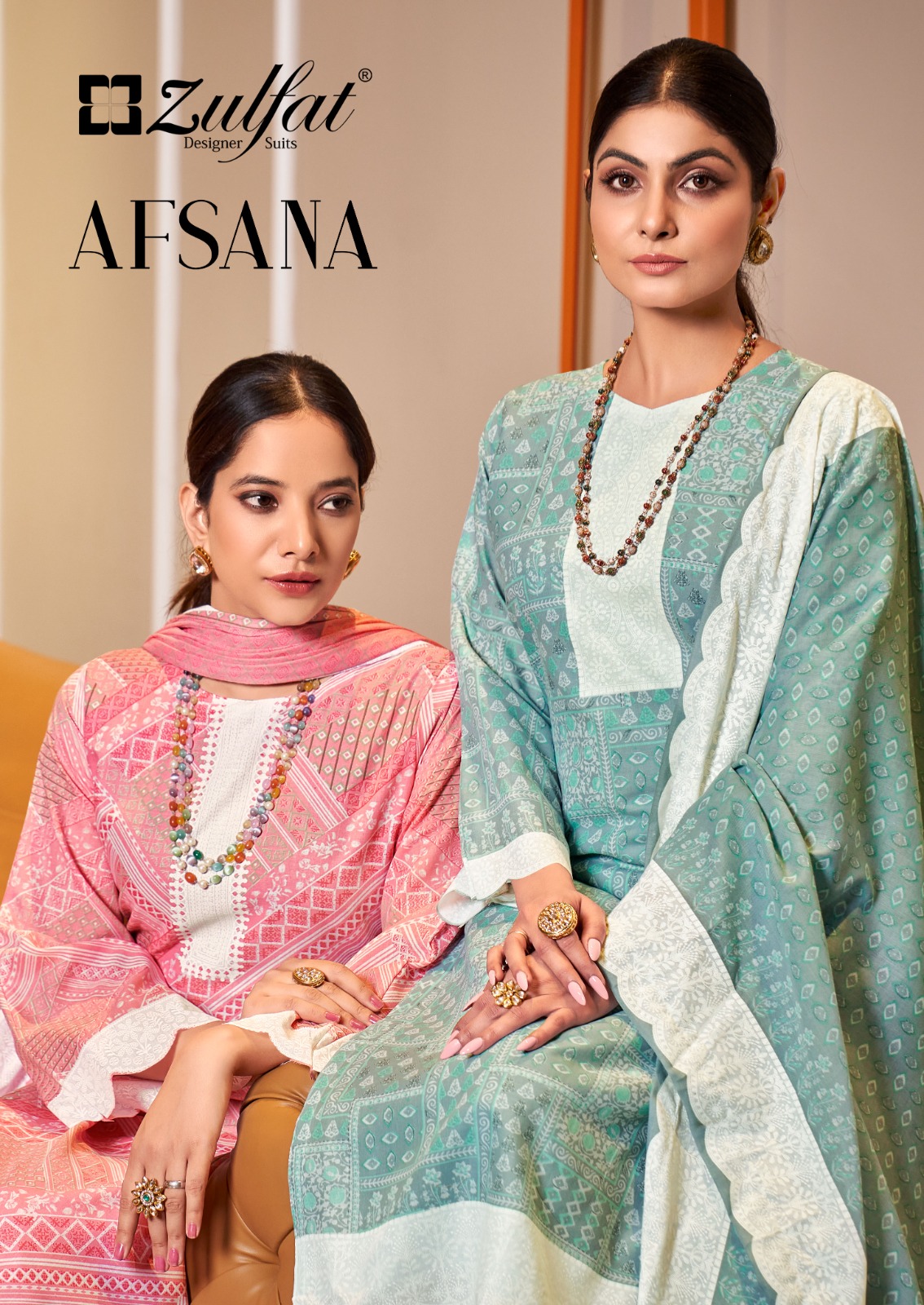 Afsana By Zulfat Designer Suits Pure Cotton Suits