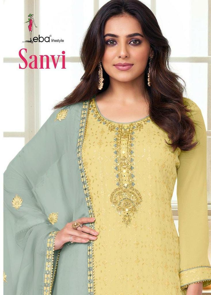 Sanvi By Eba Lifestyle Designer Plazo Suit Single Avilable Wholesaler Supplier Surat