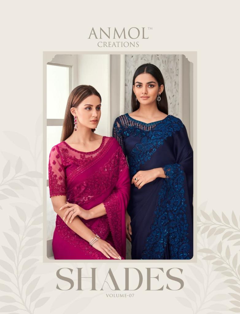 Shades Vol 7 By Anmol Creation Party Wear Saree Collection