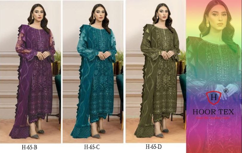 H 65 A To D By Hoor Tex Heavy Georgette Suit