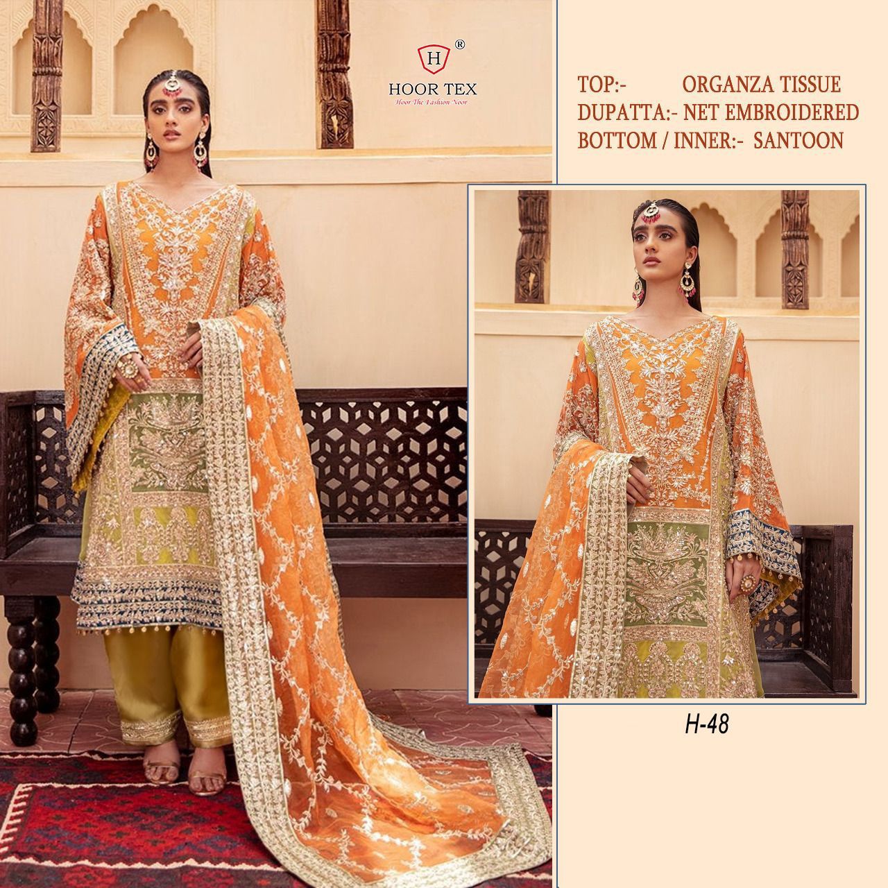 Hoor 48 Organza Pakistani Suits