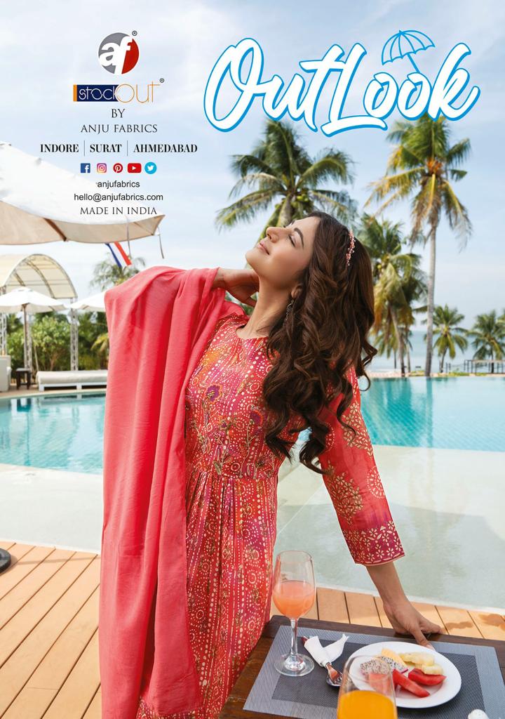Outlook By Anju Fabrics Kurti Pant With Dupatta Concept Single Avilable Dealer From Surat