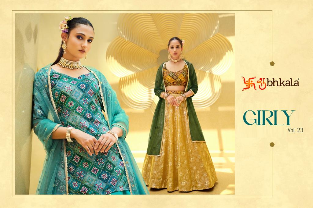 Girly Vol 23 By Shubhkala Exclusive Stitched Crop Top Lehenga Choli Collection