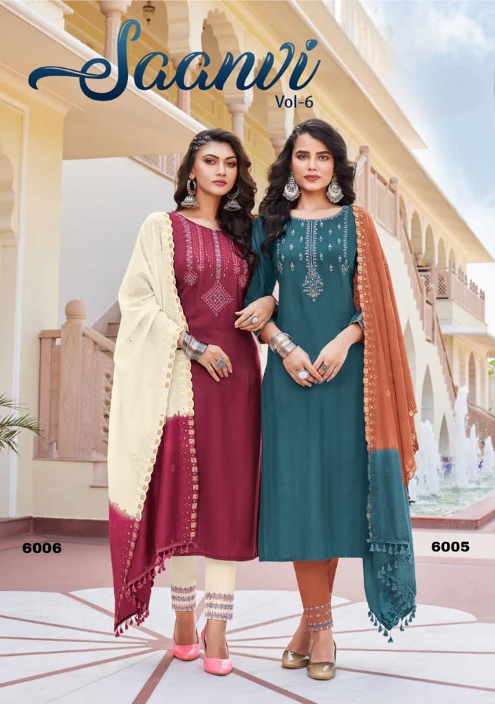 Saanvi Vol 6 Top Bottom Duppata Collection