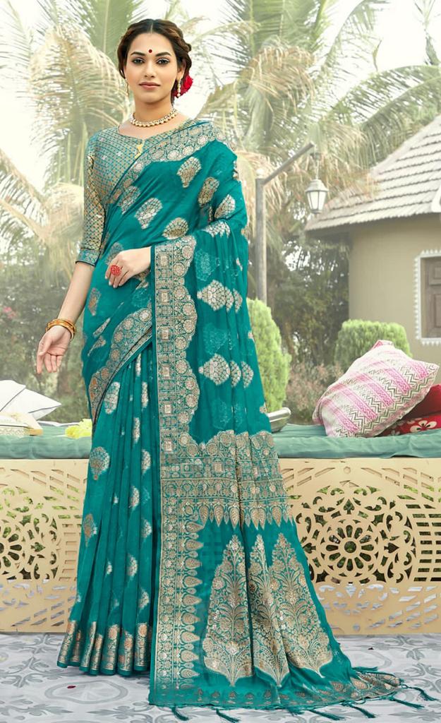Manbhawan By Bunawat Organza Favcy Sarees