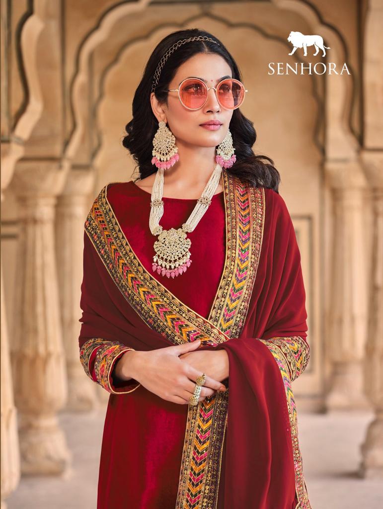 Aadhya Vol 2 By Senhora Dresses Velvet Suit Single Avilable Dealer From Surat